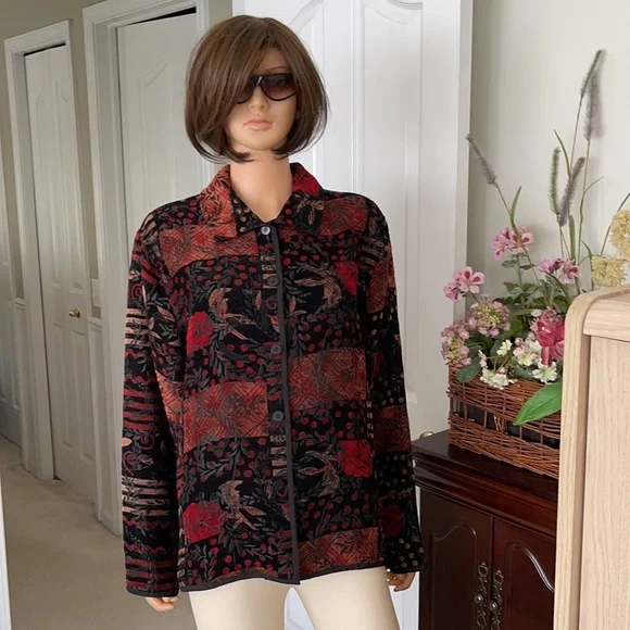 NWOT Coldwater Creek reversible embroidered blazer jacket - Picture 3 of 15